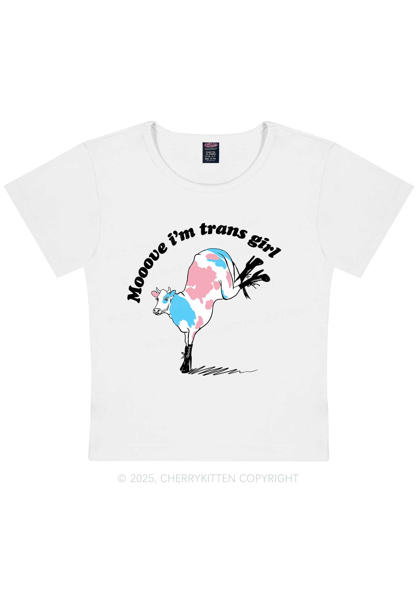 Mooove Im Trans Girl Y2K Baby Tee Cherrykitten