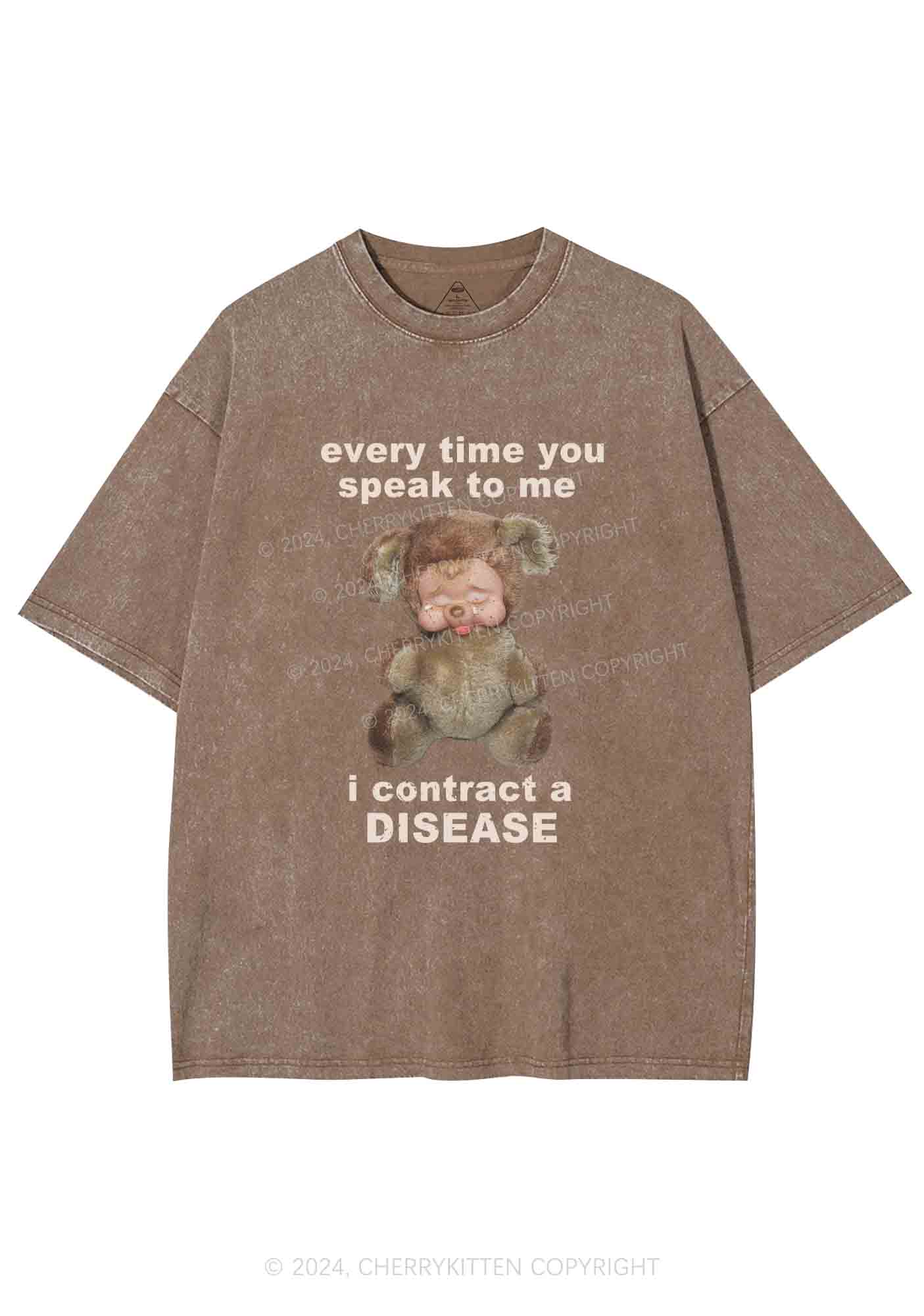 I Contract A Disease Y2K Washed Tee Cherrykitten