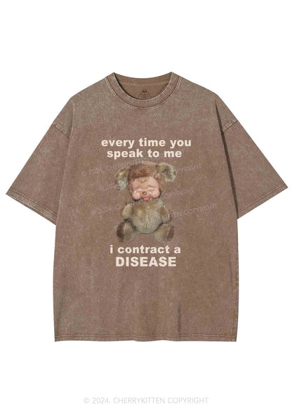 I Contract A Disease Y2K Washed Tee Cherrykitten