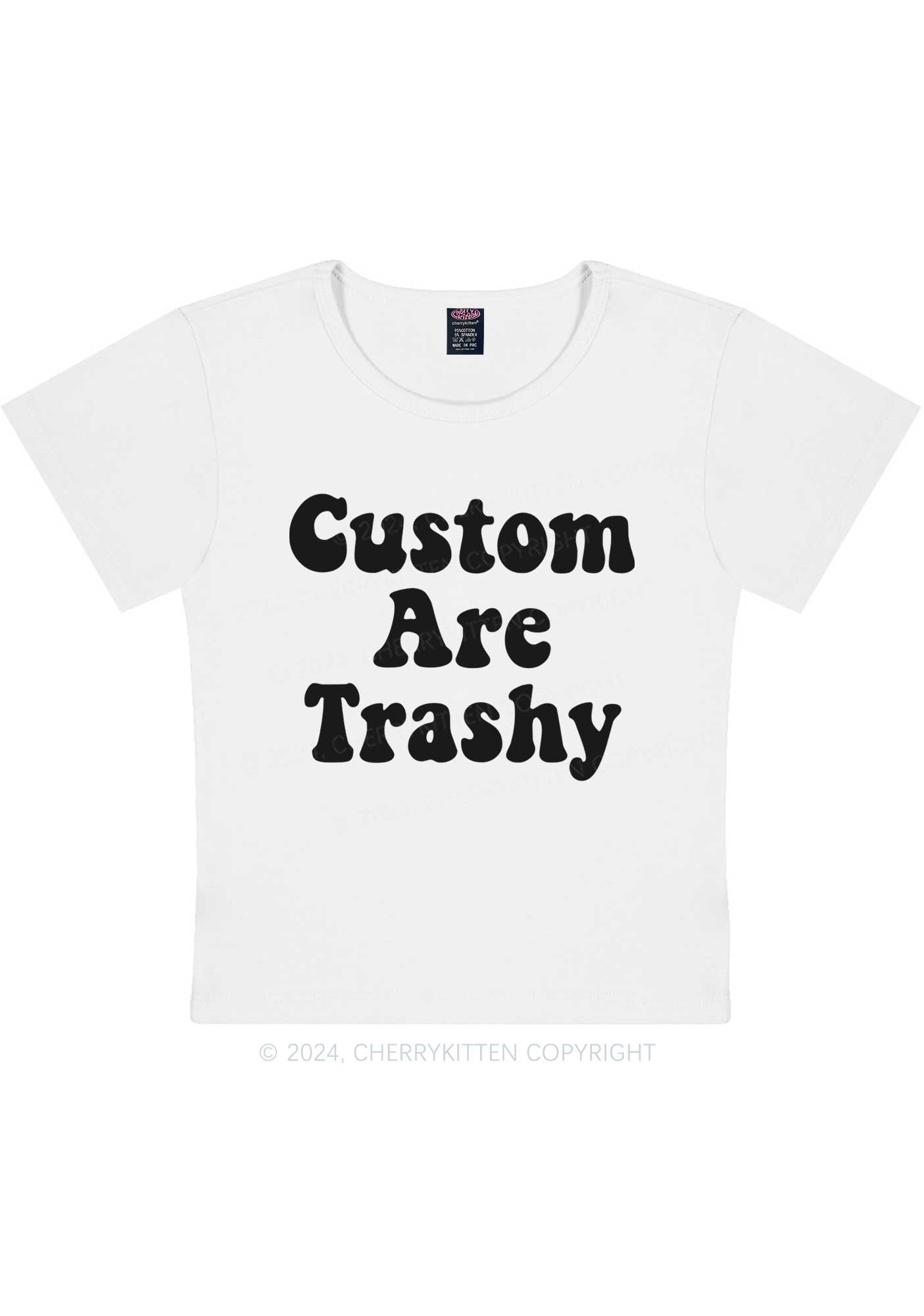 Custom Trashy Y2K Baby Tee Cherrykitten