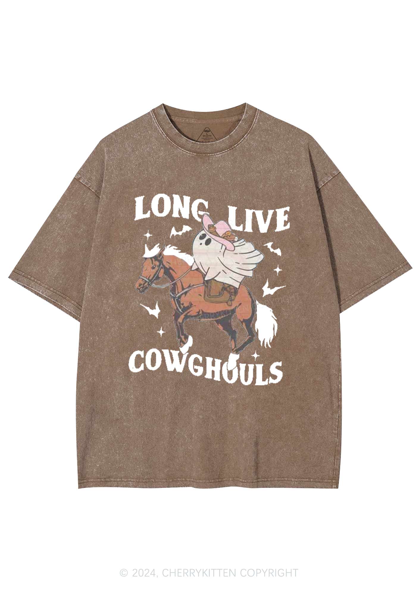 Halloween Long Live Cowghouls Y2K Washed Tee Cherrykitten