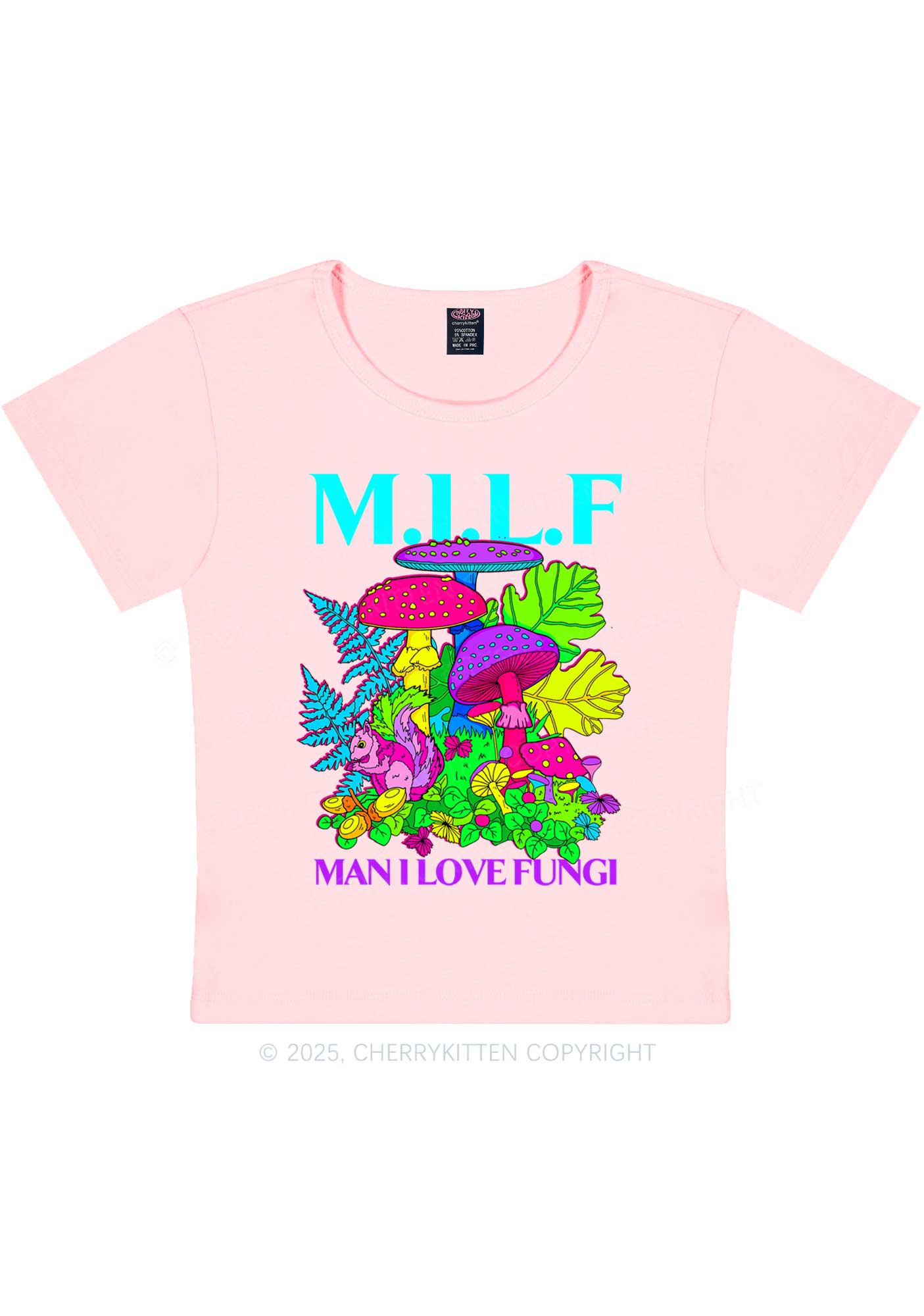 Man I Love Fungi Y2K Baby Tee Cherrykitten