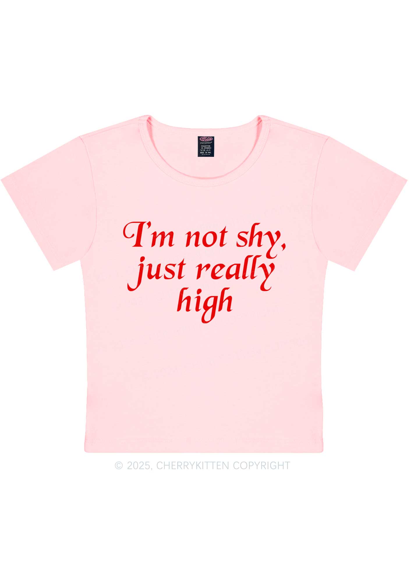 Just Really High Y2K Baby Tee Cherrykitten