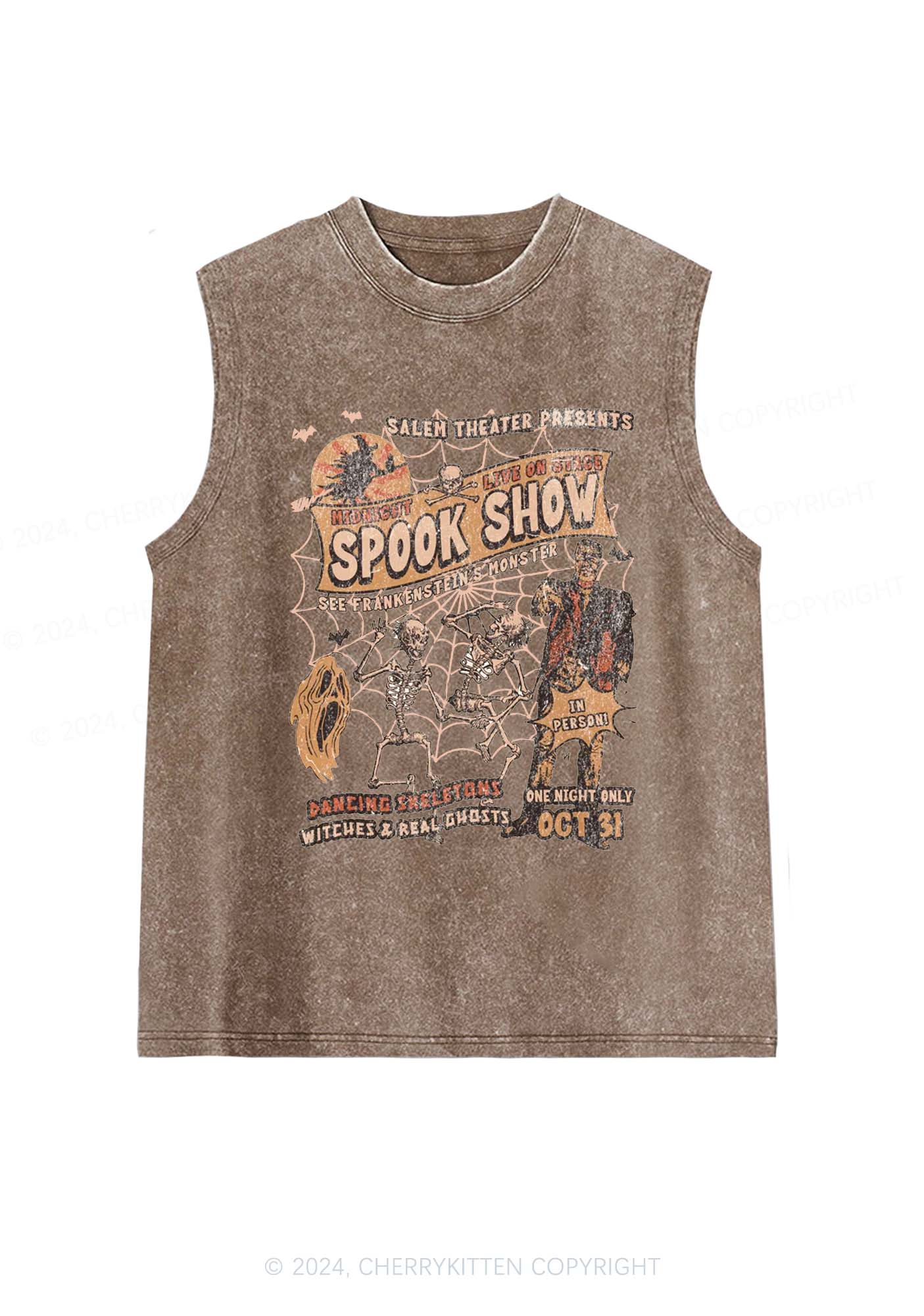 Halloween Spook Show Y2K Washed Tank Cherrykitten