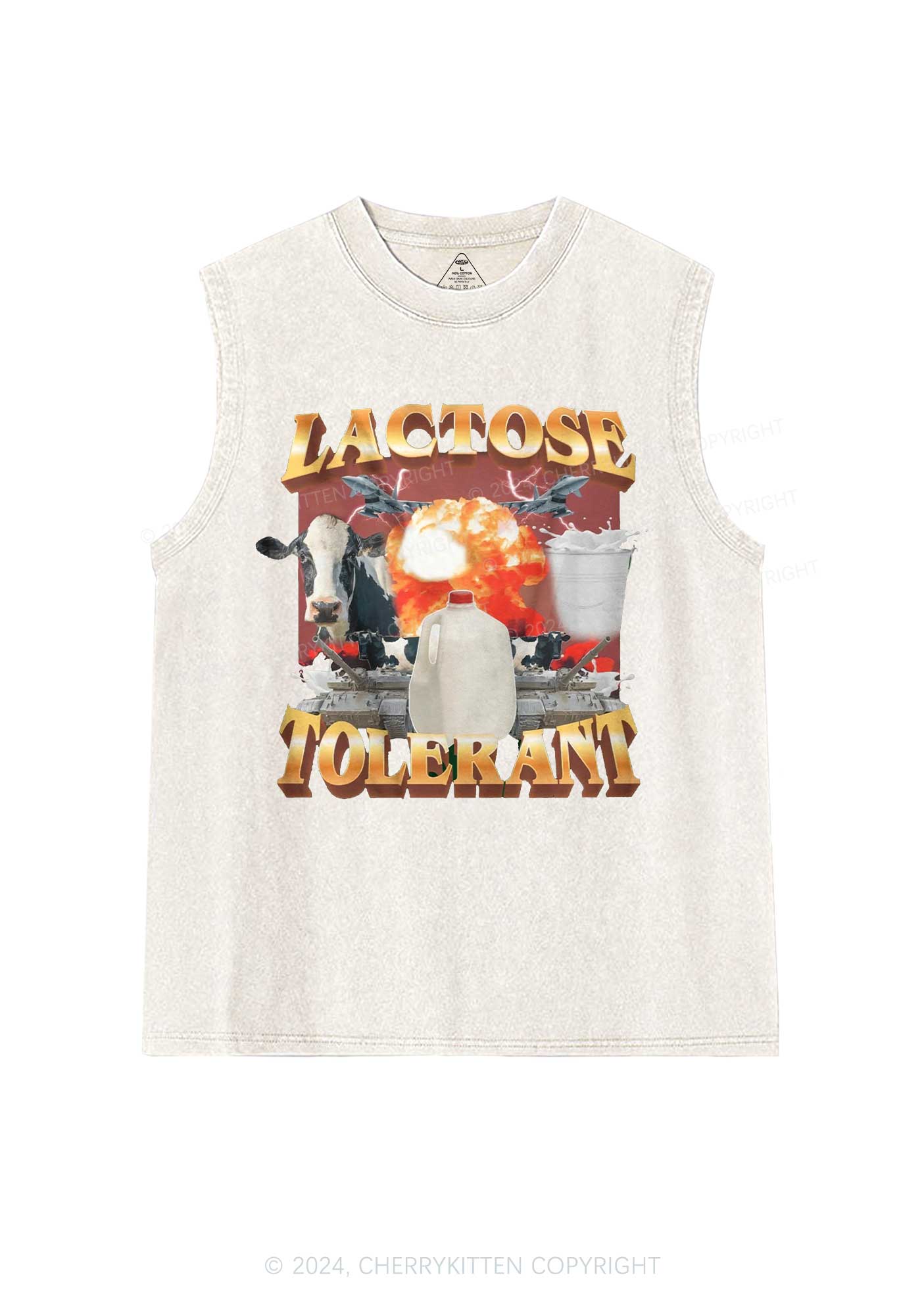 Retro Milk Lactose Tolerant Y2K Washed Tank Cherrykitten