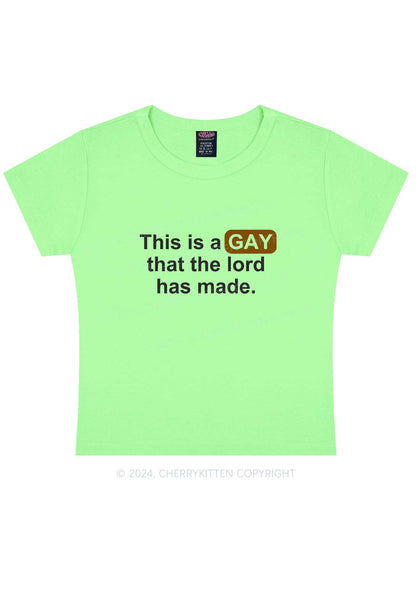 Lord Made Gay Y2K Baby Tee Cherrykitten