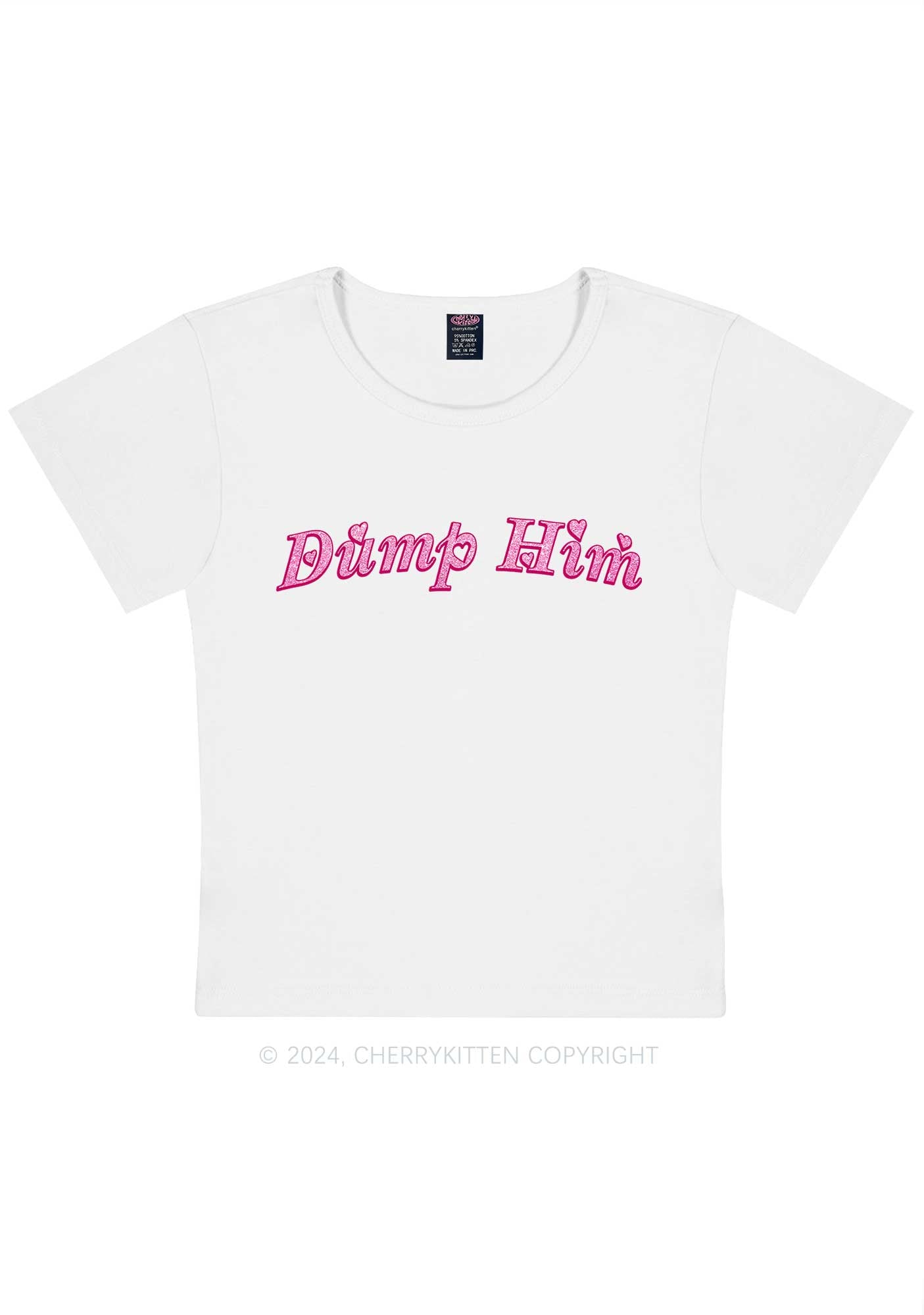 Dump Him Y2K Valentine's Day Baby Tee Cherrykitten