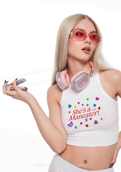 She's A Maneater Y2K Crop Tank Top Cherrykitten