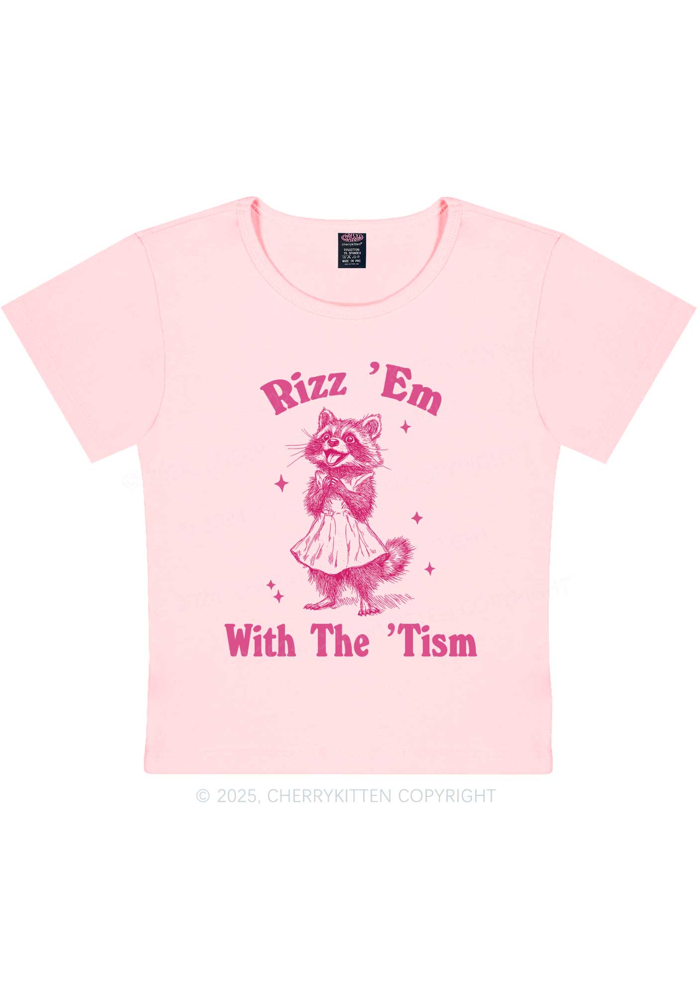 Rizz Em With The Tism Y2K Baby Tee Cherrykitten