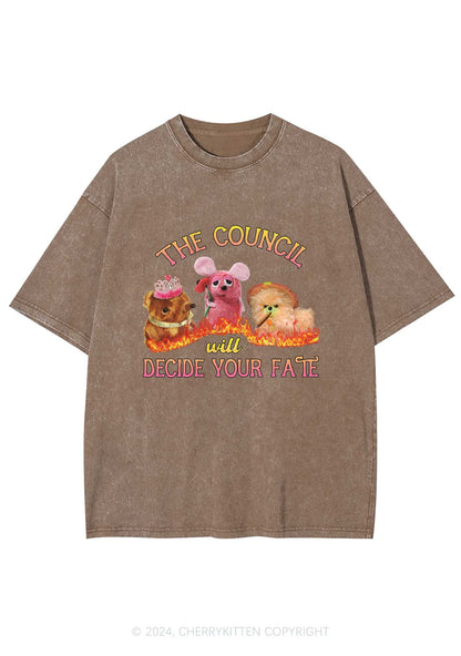 Council Decide Your Fate Y2K Washed Tee Cherrykitten