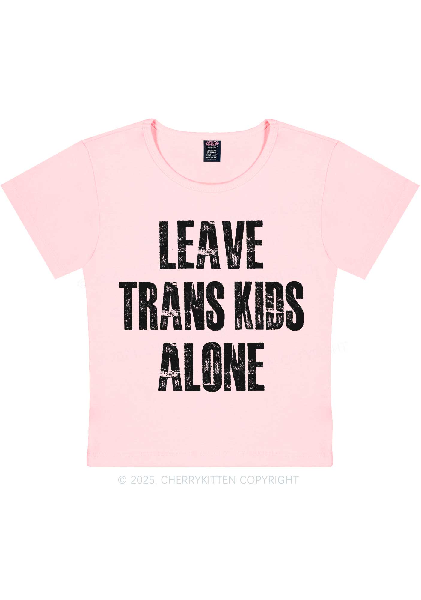 Leave Trans Kids Alone Y2K Baby Tee Cherrykitten