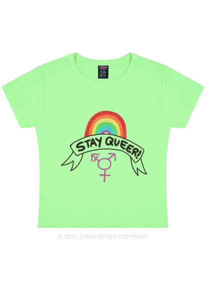 Stay Queer Y2K Baby Tee Cherrykitten