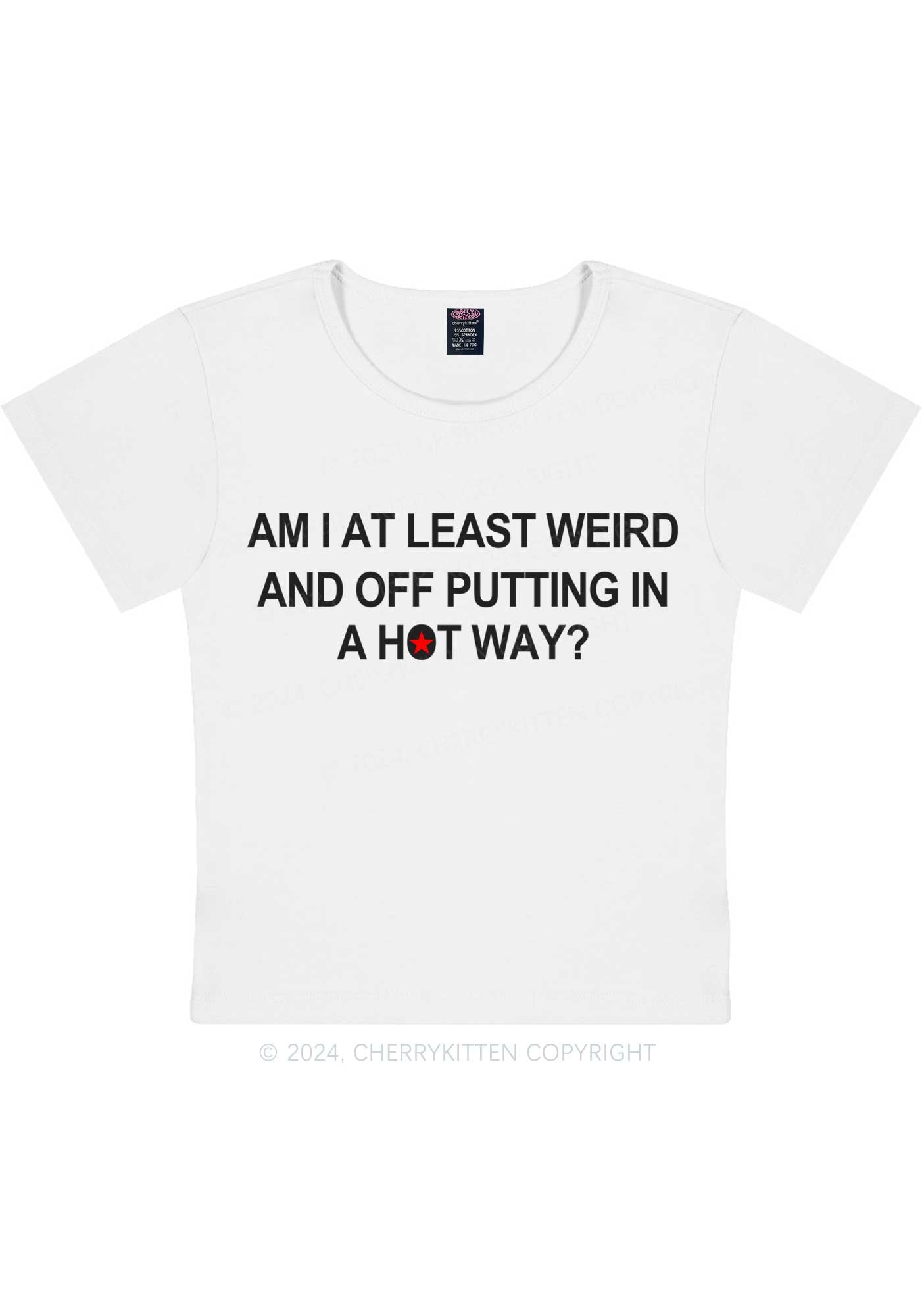 Am I Weird Y2K Baby Tee Cherrykitten