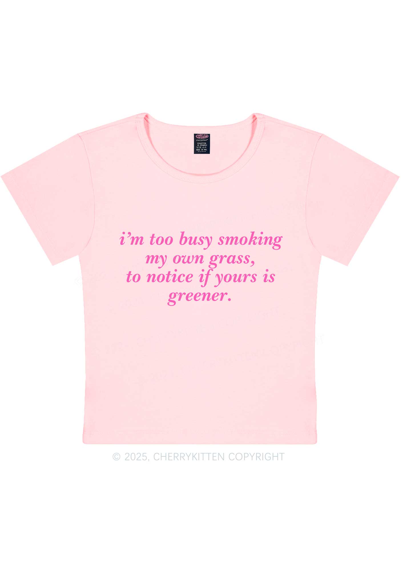 Too Busy Smoking Y2K Baby Tee Cherrykitten