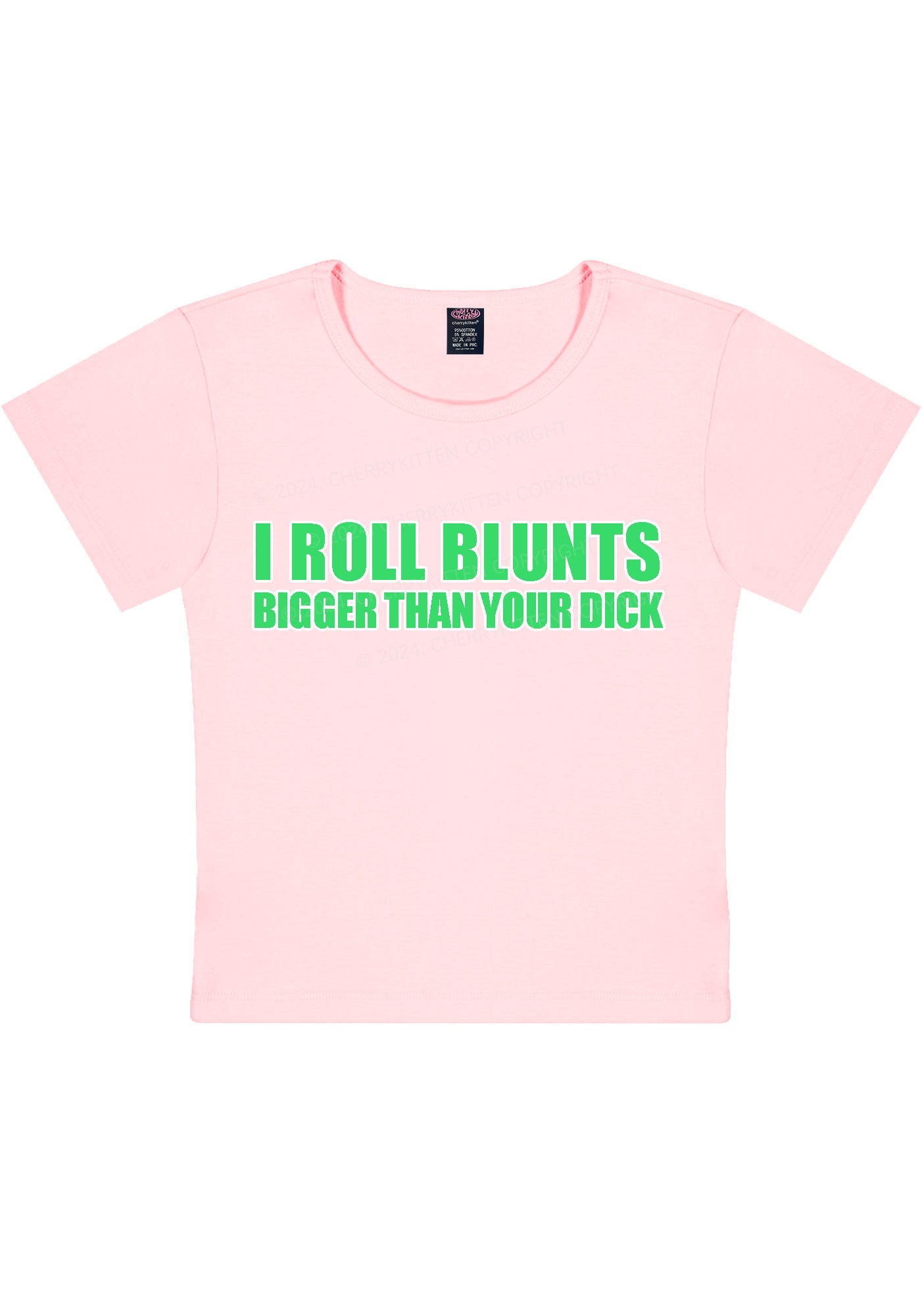 I Roll Blunts Y2K Baby Tee Cherrykitten