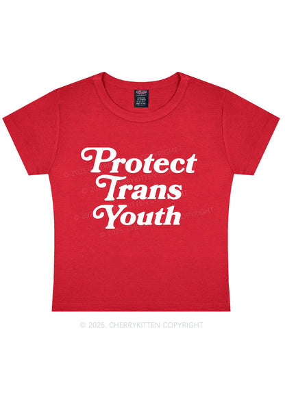 Protect Trans Youth Y2K Baby Tee Cherrykitten