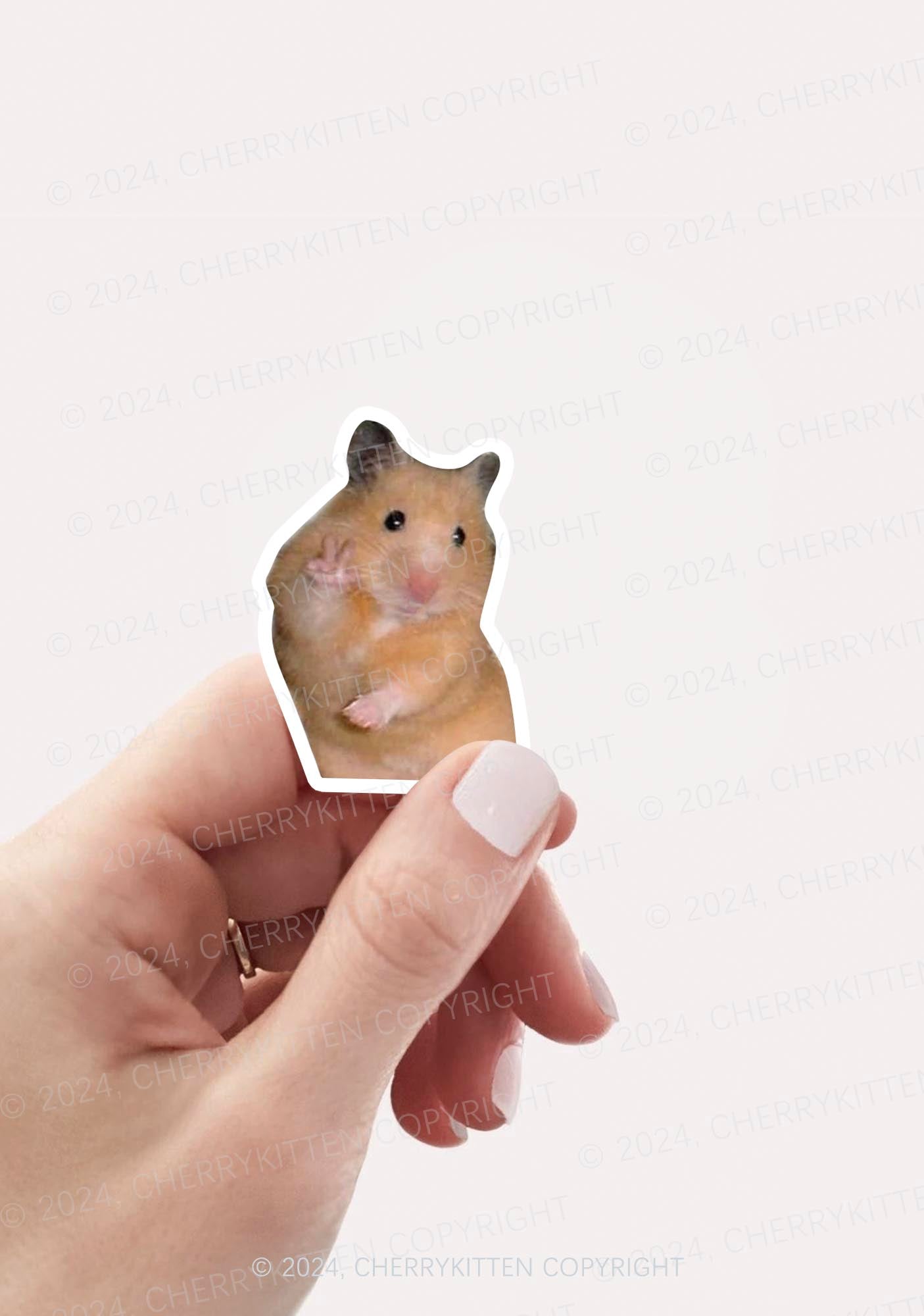 Peace Hamster 1Pc Y2K Sticker Cherrykitten