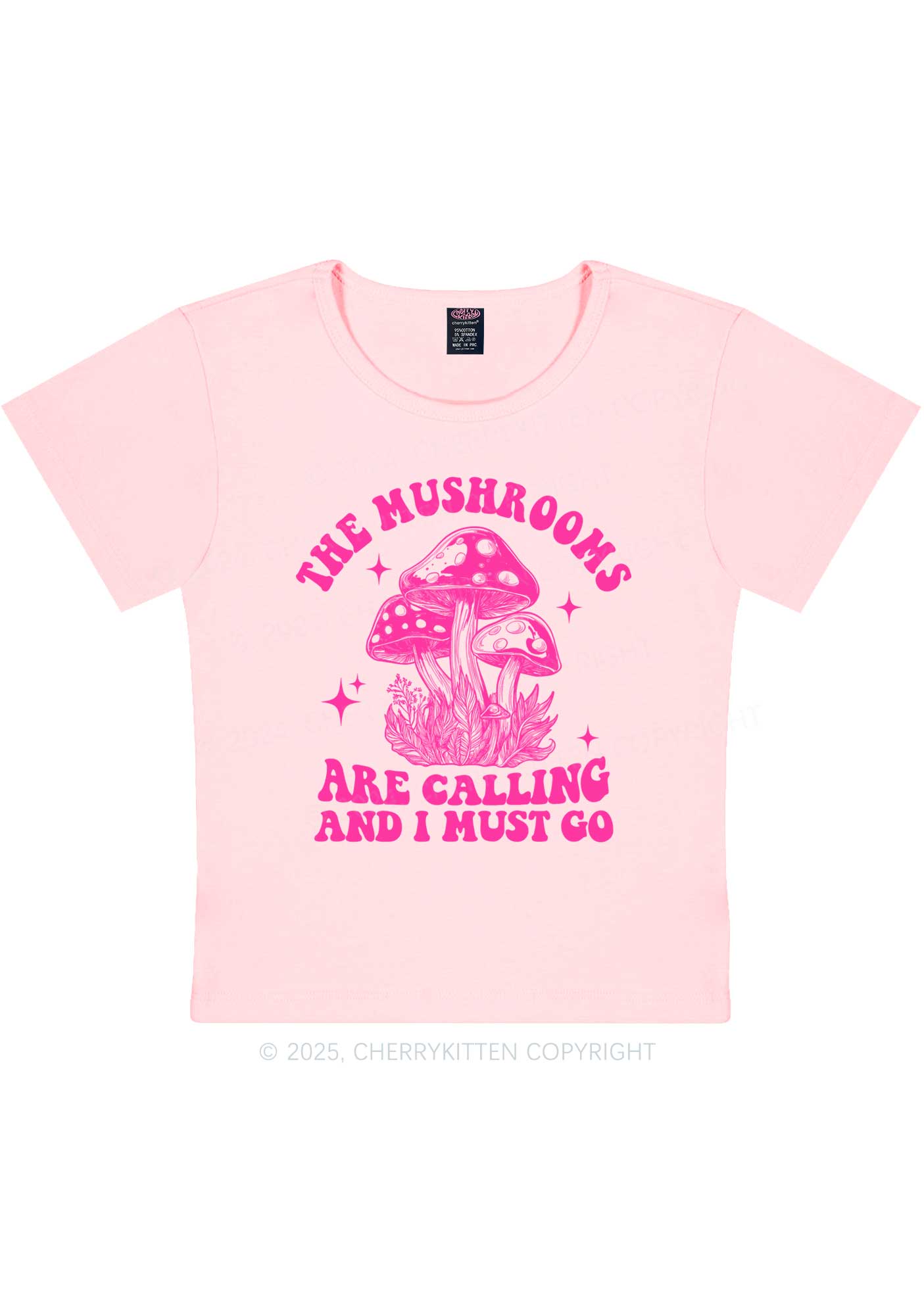 The Mushrooms Are Calling Y2K Baby Tee Cherrykitten