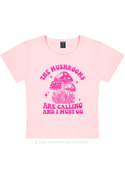 The Mushrooms Are Calling Y2K Baby Tee Cherrykitten