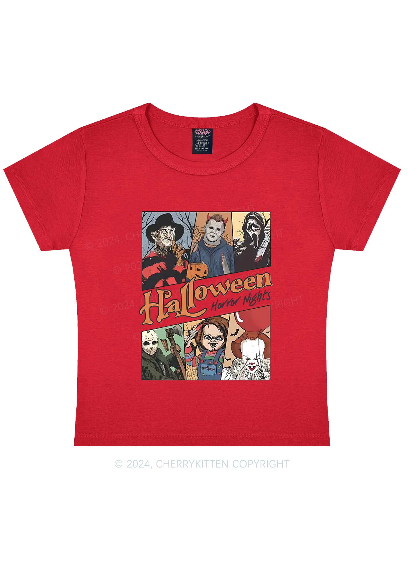 Halloween Horror Nights Y2K Baby Tee Cherrykitten