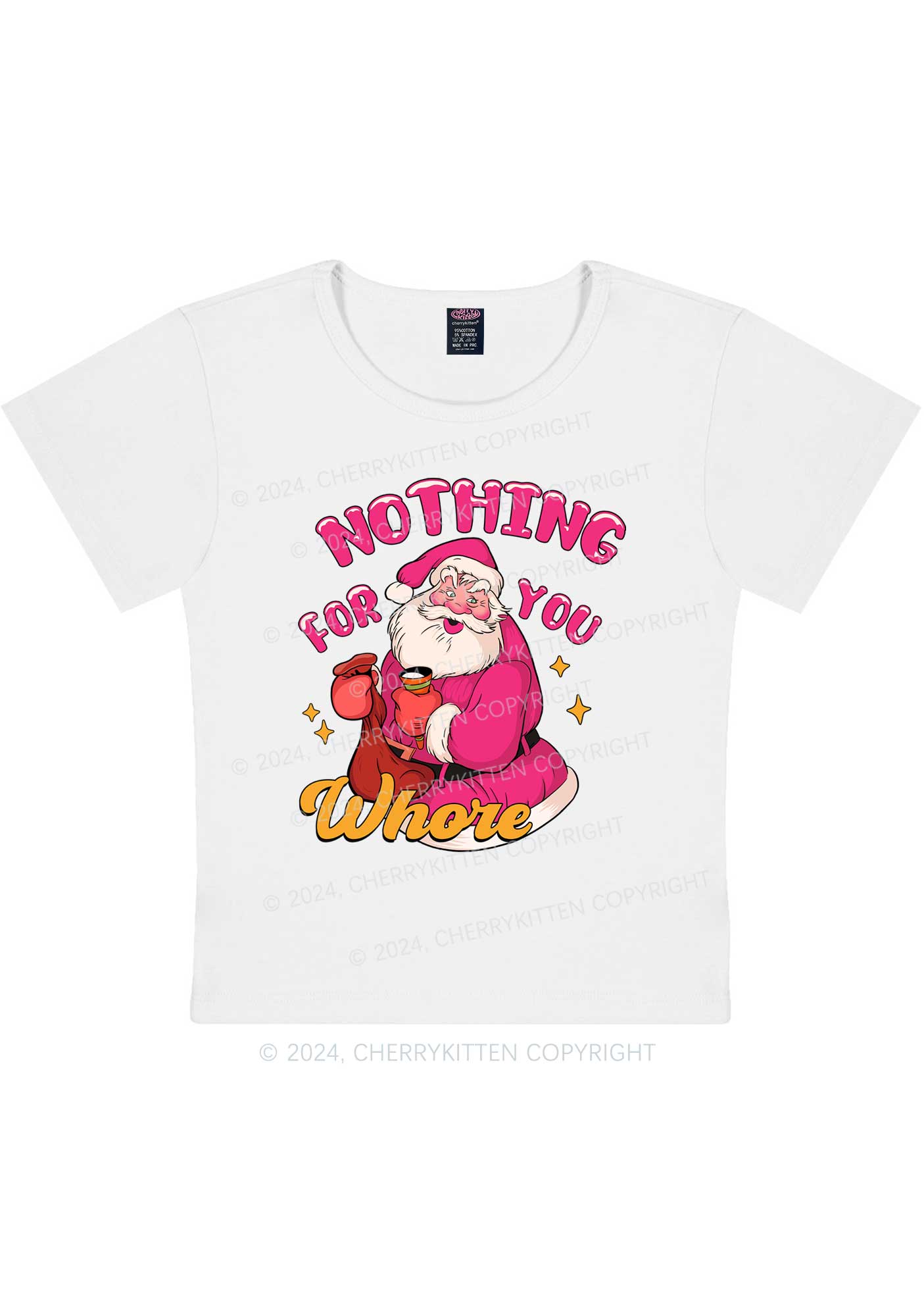 Christmas Nothing For Santa Y2K Baby Tee Cherrykitten