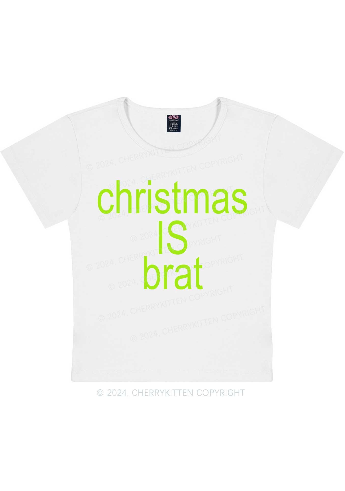 Christmas Is Brat Y2K Baby Tee Cherrykitten