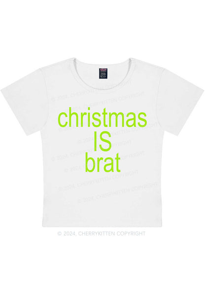 Christmas Is Brat Y2K Baby Tee Cherrykitten