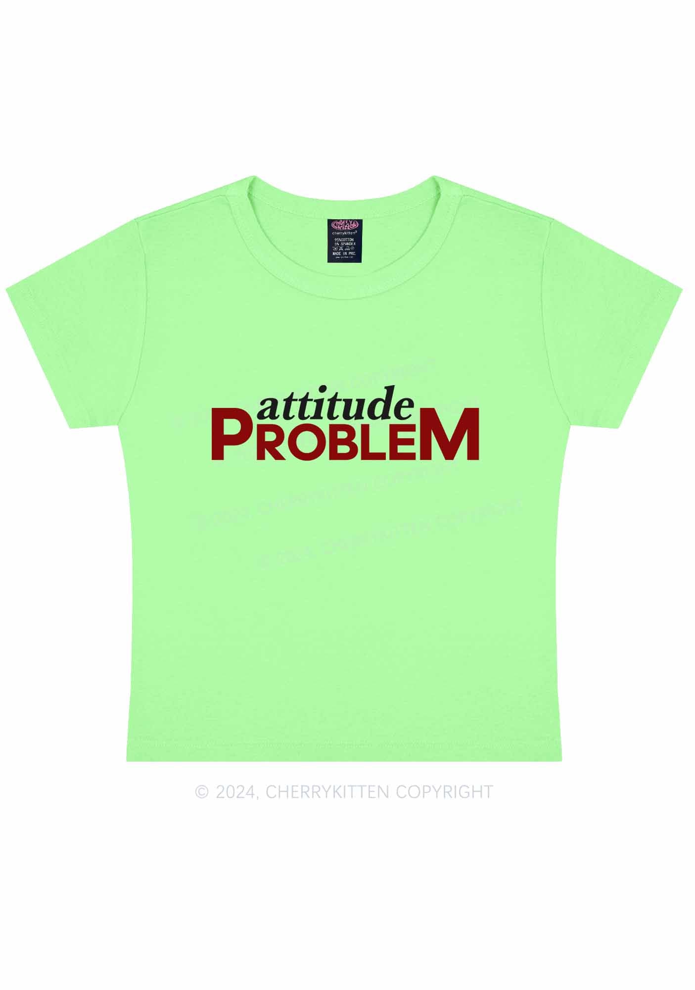 Big Attitude Problem Y2K Baby Tee Cherrykitten