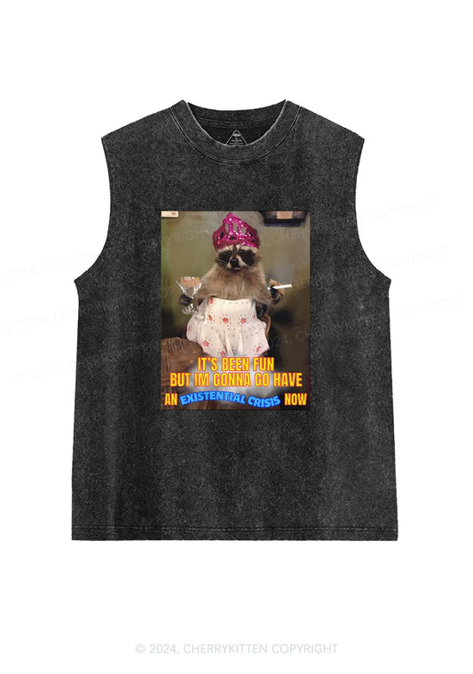 Raccoon Existential Crisis Y2K Washed Tank Cherrykitten