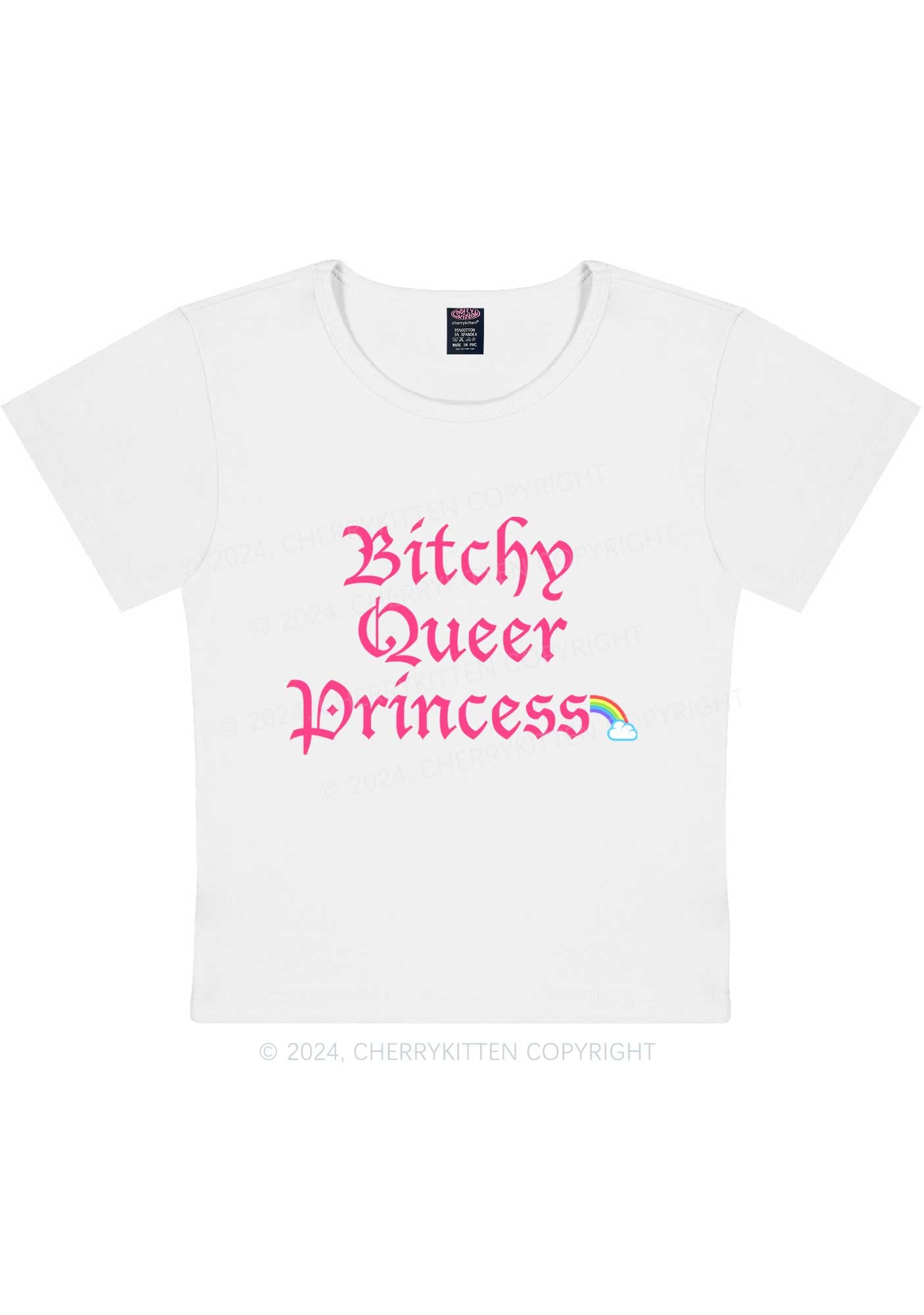 Queer Princess Y2K Baby Tee Cherrykitten