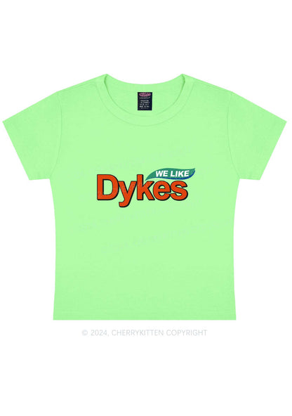 We Like Dykes Y2K Baby Tee Cherrykitten