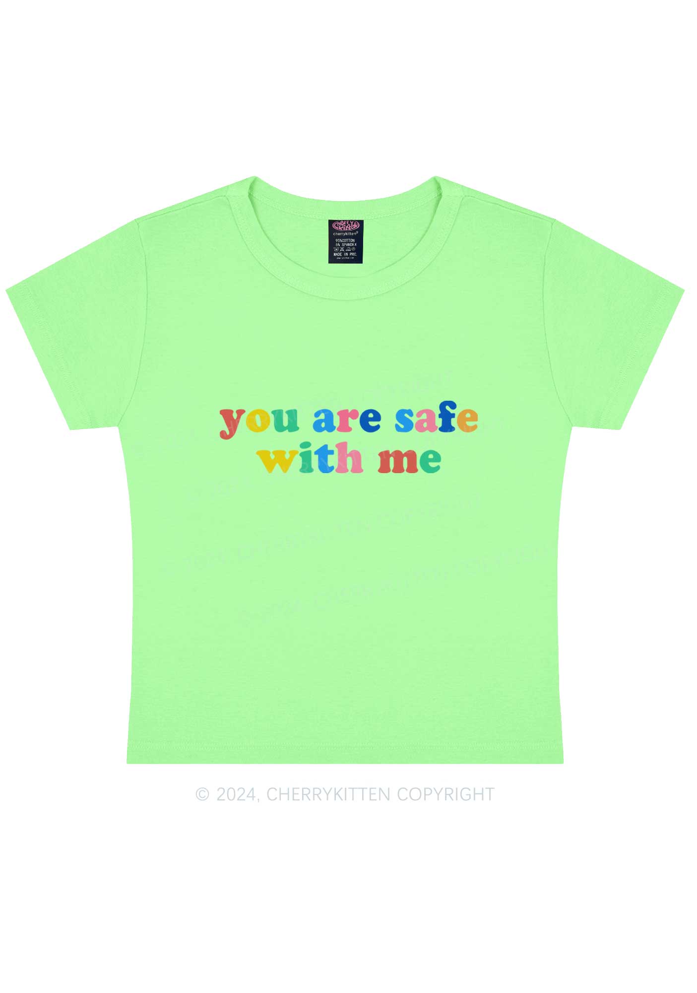 You Are Safe With Me Y2K Baby Tee Cherrykitten