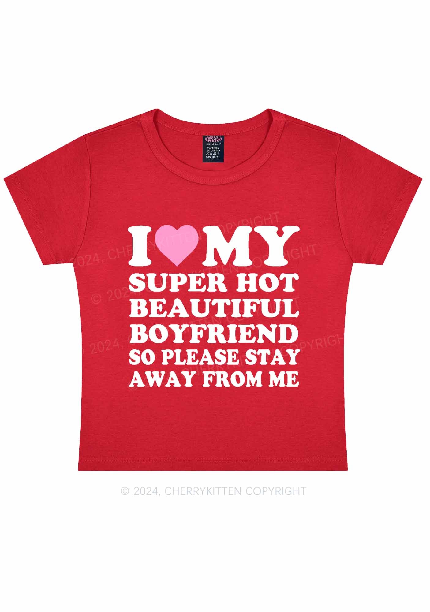 My Super Hot Boyfriend Y2K Valentine's Day Baby Tee Cherrykitten