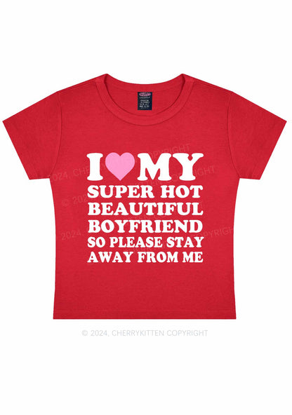 My Super Hot Boyfriend Y2K Valentine's Day Baby Tee Cherrykitten