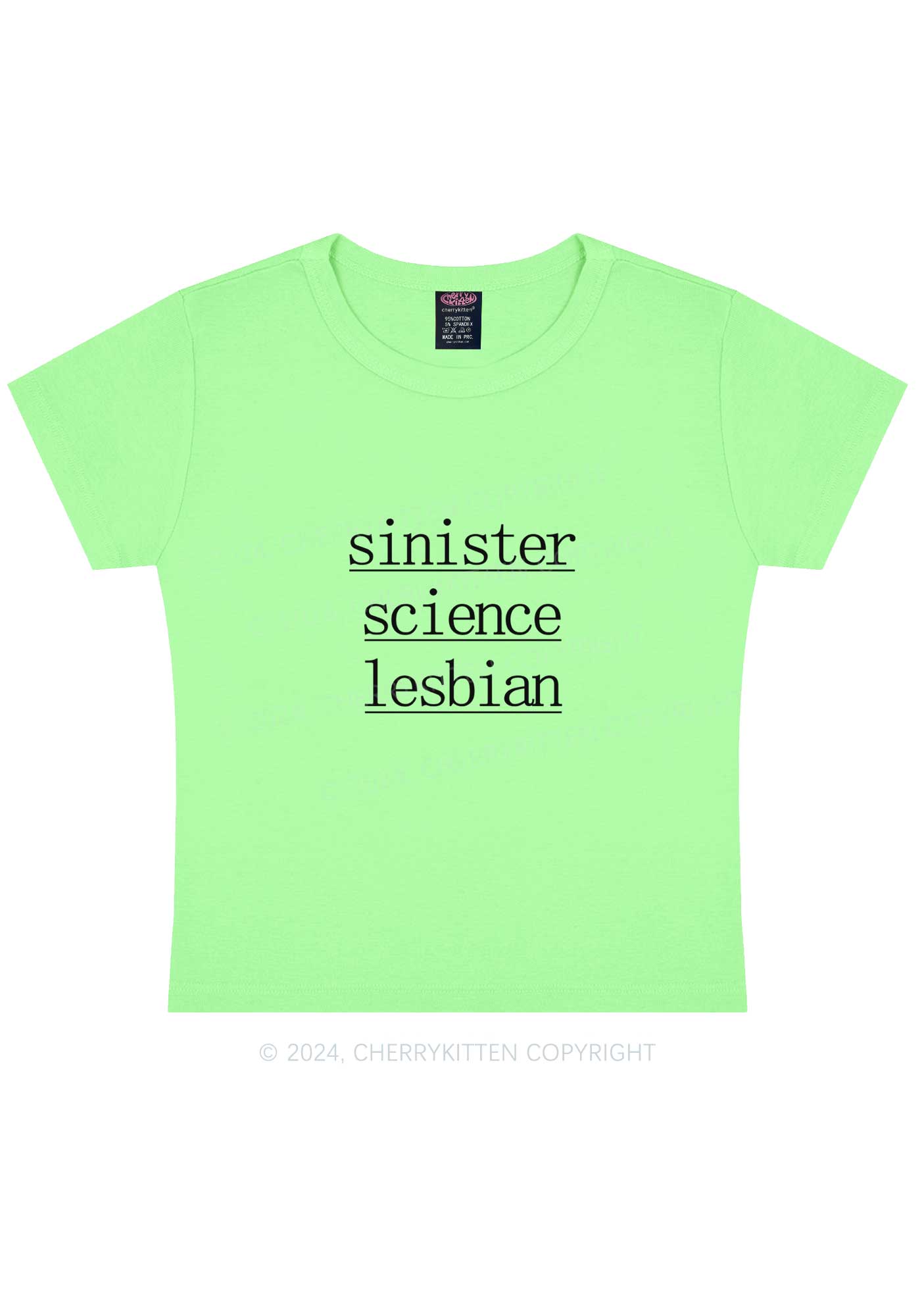 Sinister Science Lesbian Y2K Baby Tee Cherrykitten