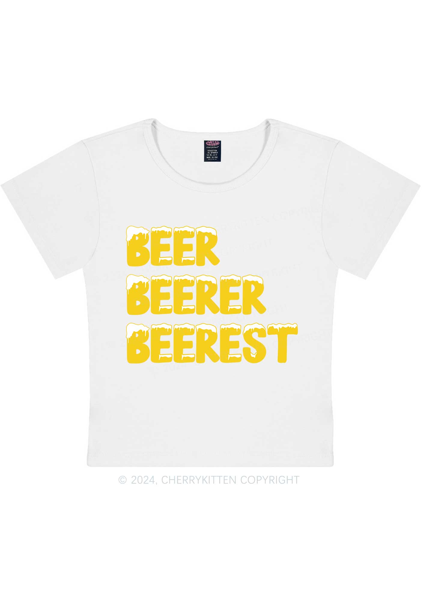 Beer Beerer Beerest Y2K Baby Tee Cherrykitten