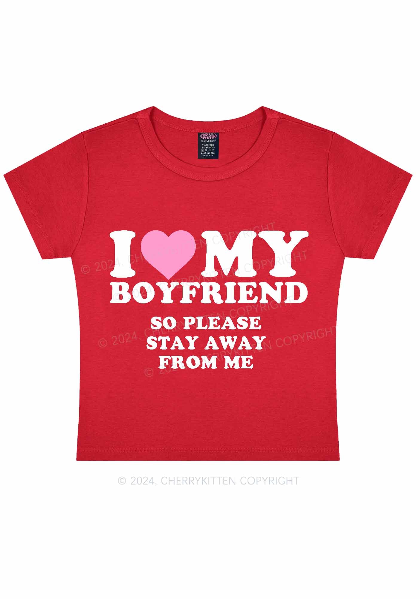 Stay Away From Me Y2K Valentine's Day Baby Tee Cherrykitten