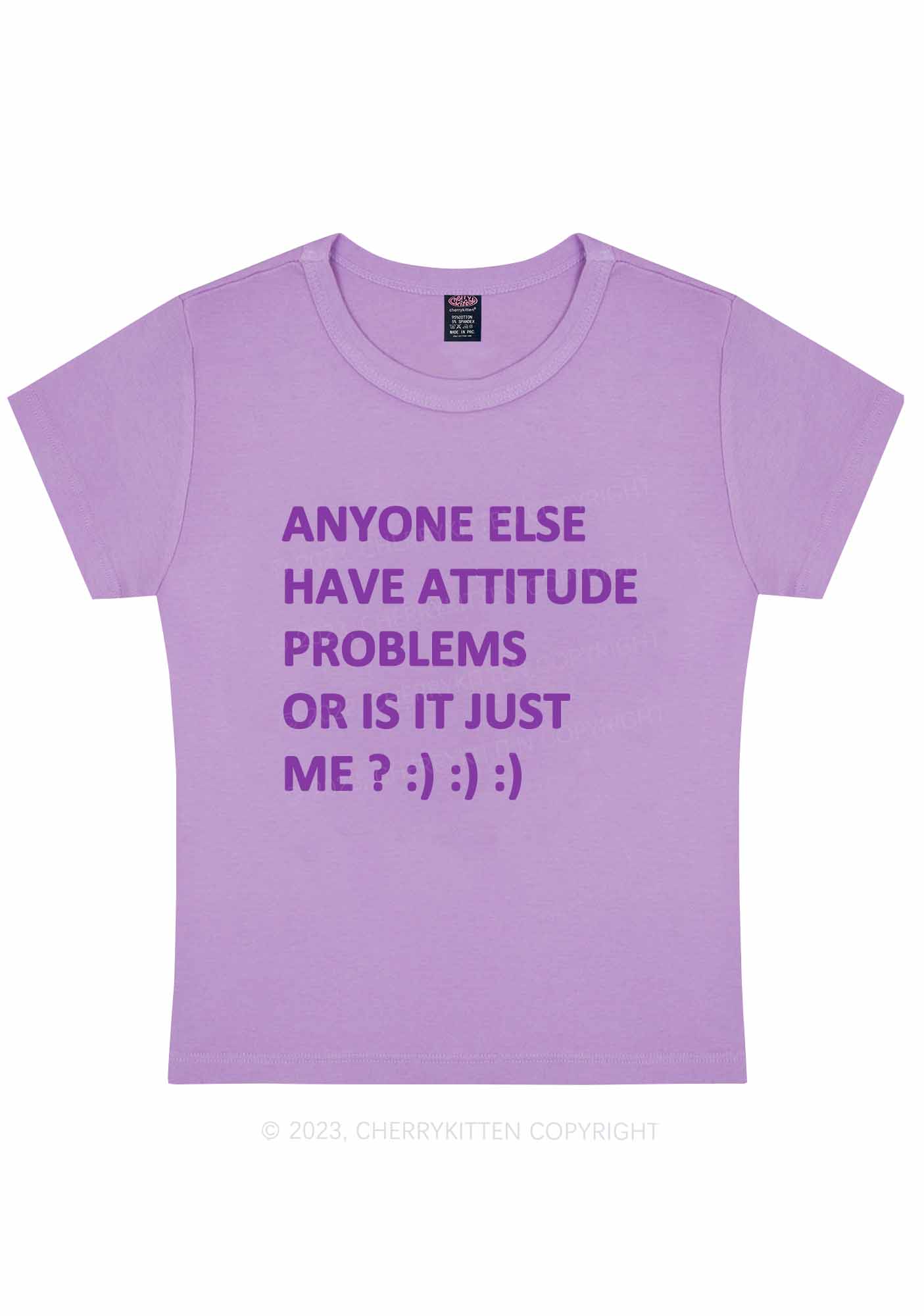 Curvy Just Me Have Attitude Problems Y2K Baby Tee Cherrykitten