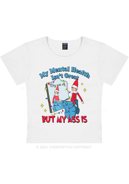 Christmas Big Axx Elf Y2K Baby Tee Cherrykitten