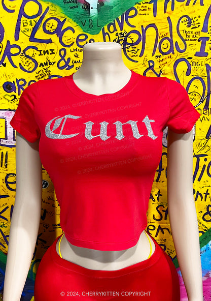 Glitter Cxxt Y2K Baby Tee Cherrykitten