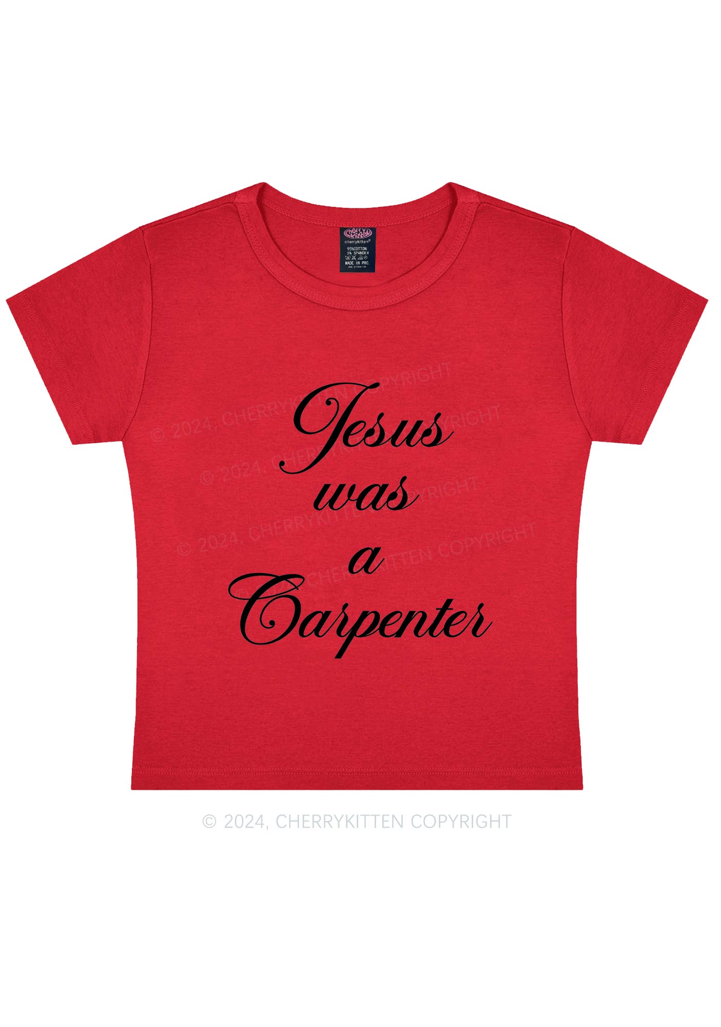 Jesus Was A Carpenter Y2K Baby Tee Cherrykitten