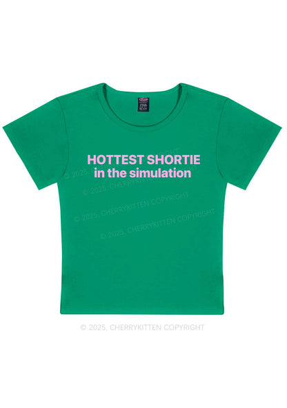 Hottest Shortie In The Simulation Y2K Baby Tee Cherrykitten