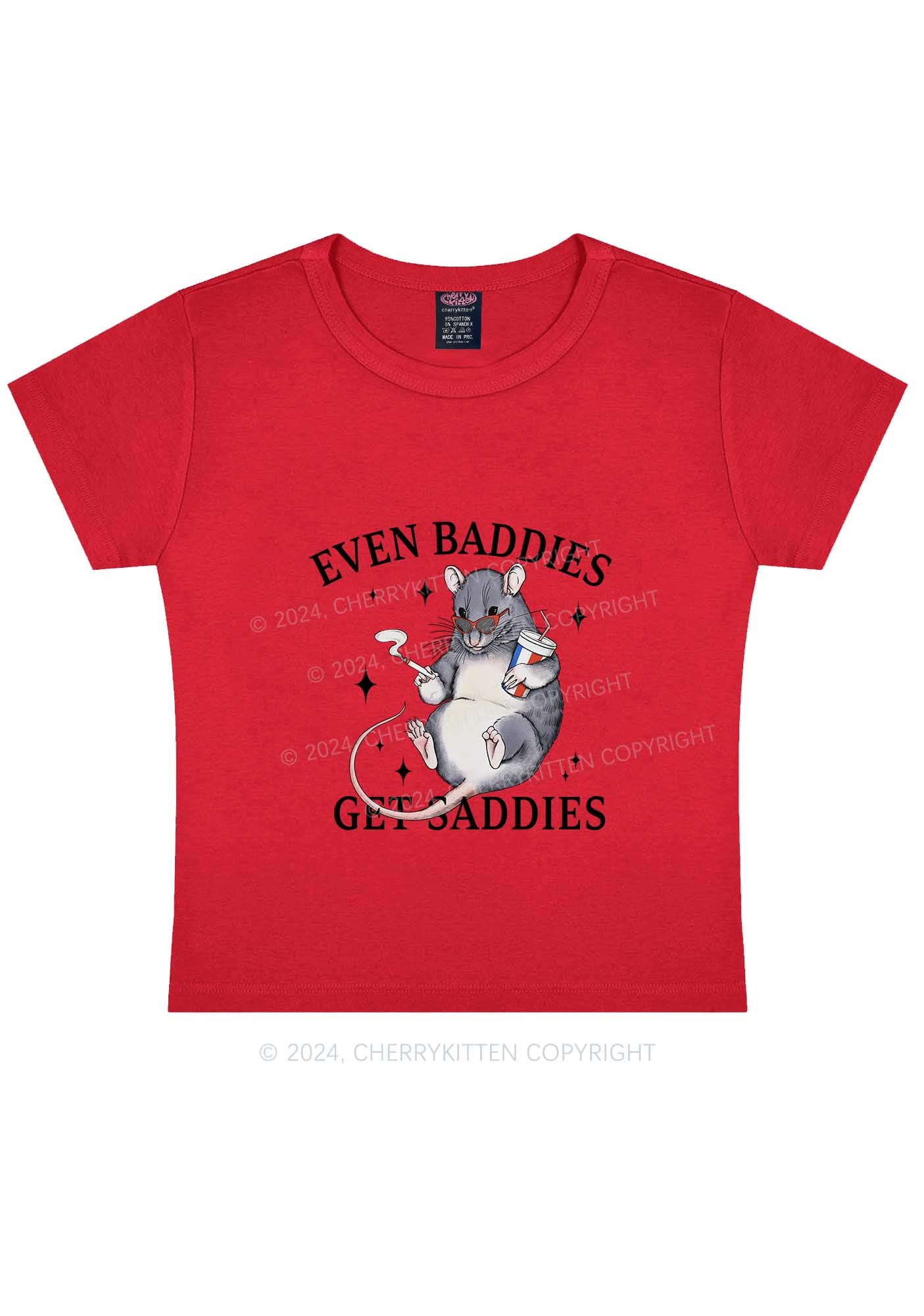 Baddies Rat Y2K Baby Tee Cherrykitten