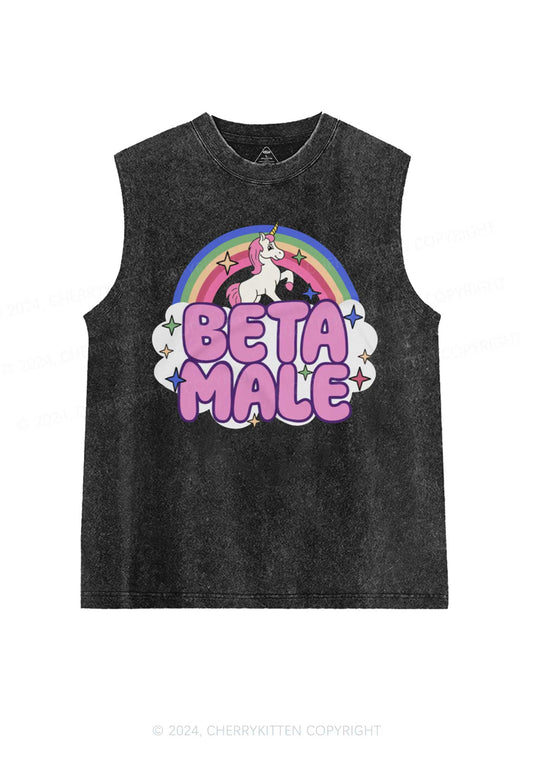 Beta Male Unicorn Y2K Washed Tank Cherrykitten