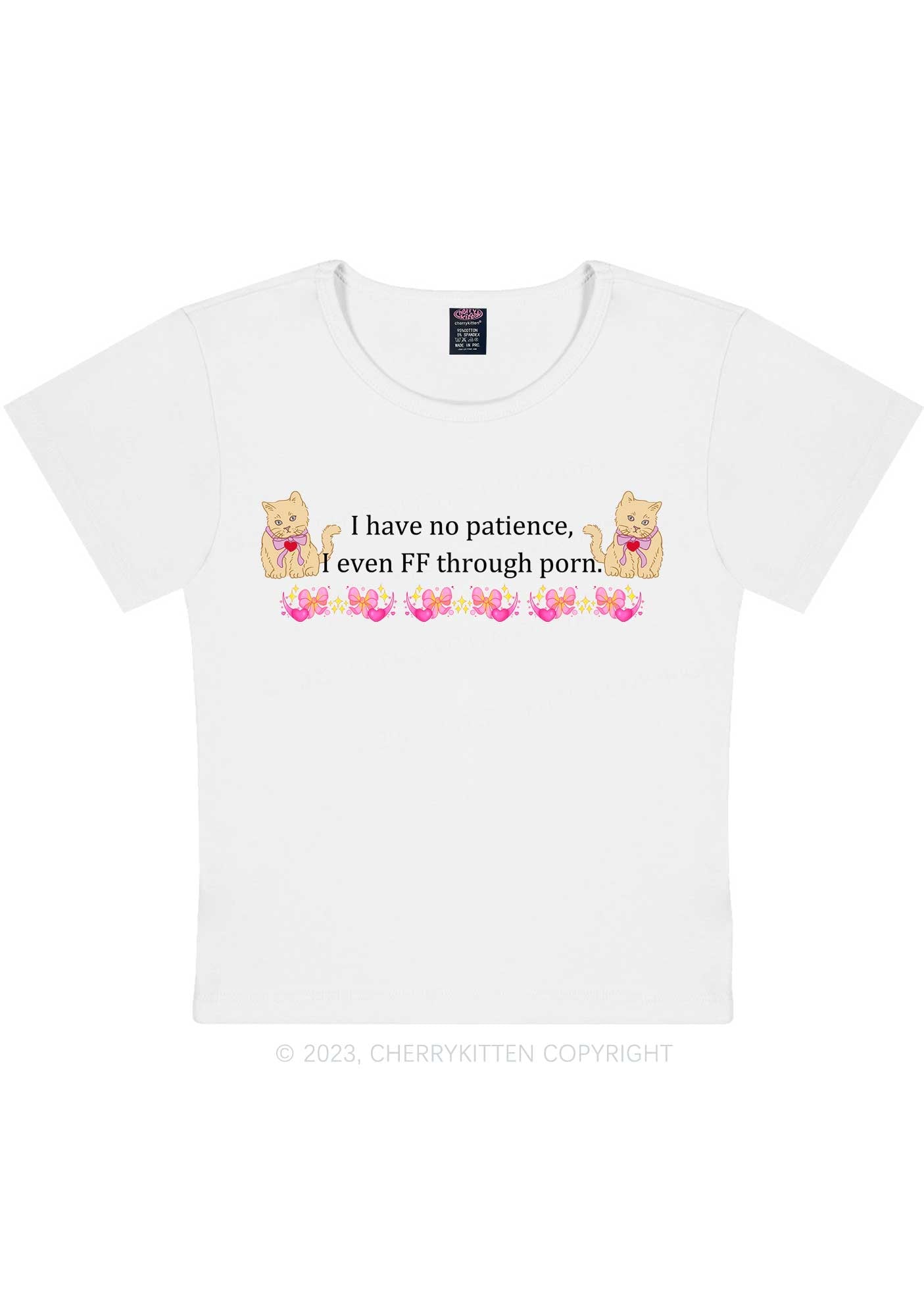 Curvy I Have No Patience Y2K Baby Tee Cherrykitten