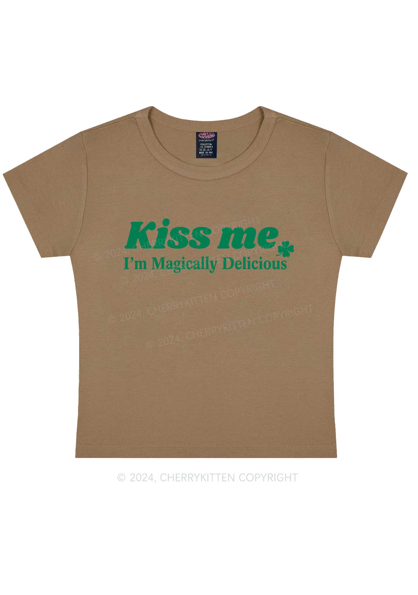 Im Magically Delicious St Patricks Y2K Baby Tee Cherrykitten