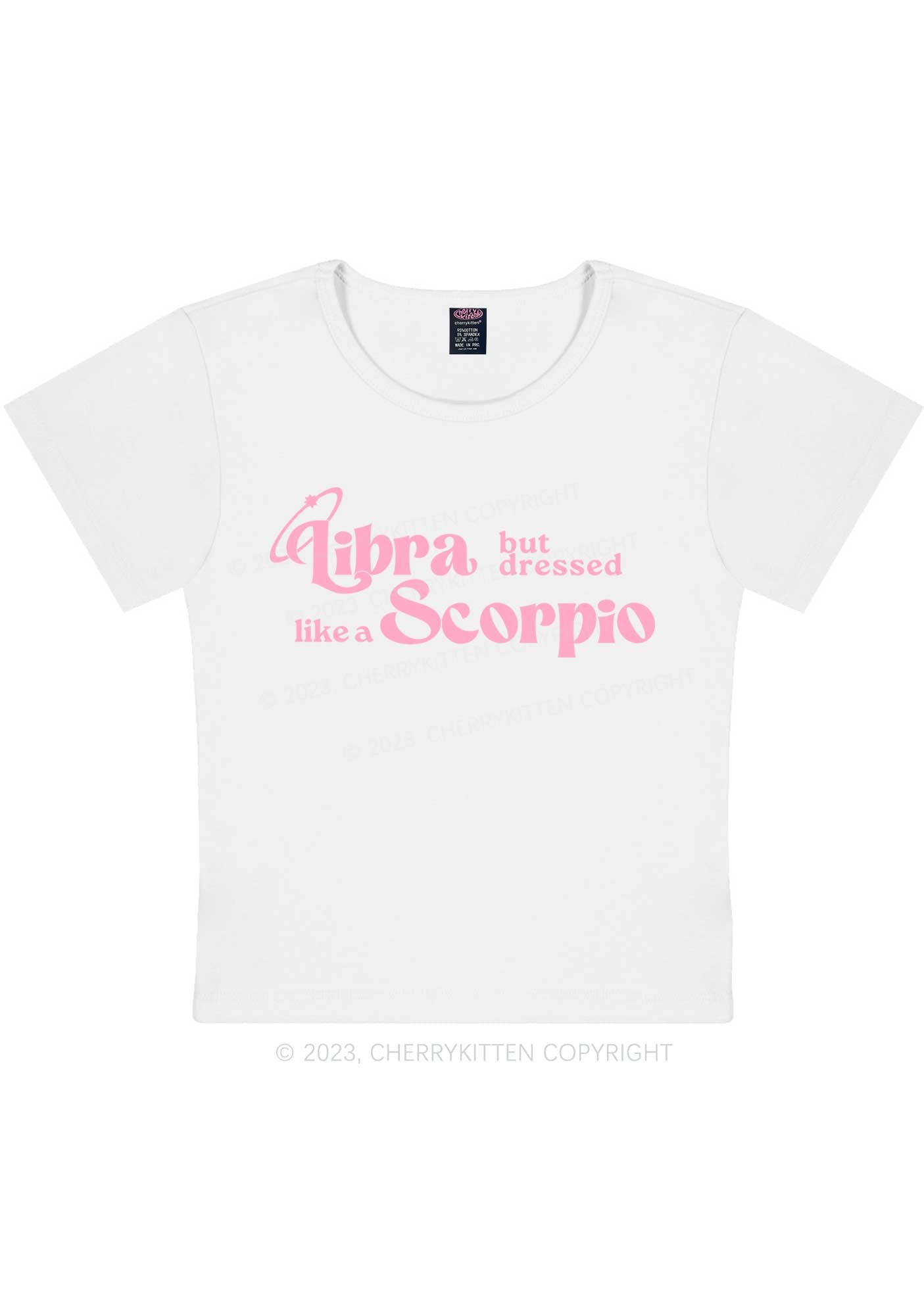 Curvy Libra Dressed Like Scorpio Y2K Baby Tee Cherrykitten