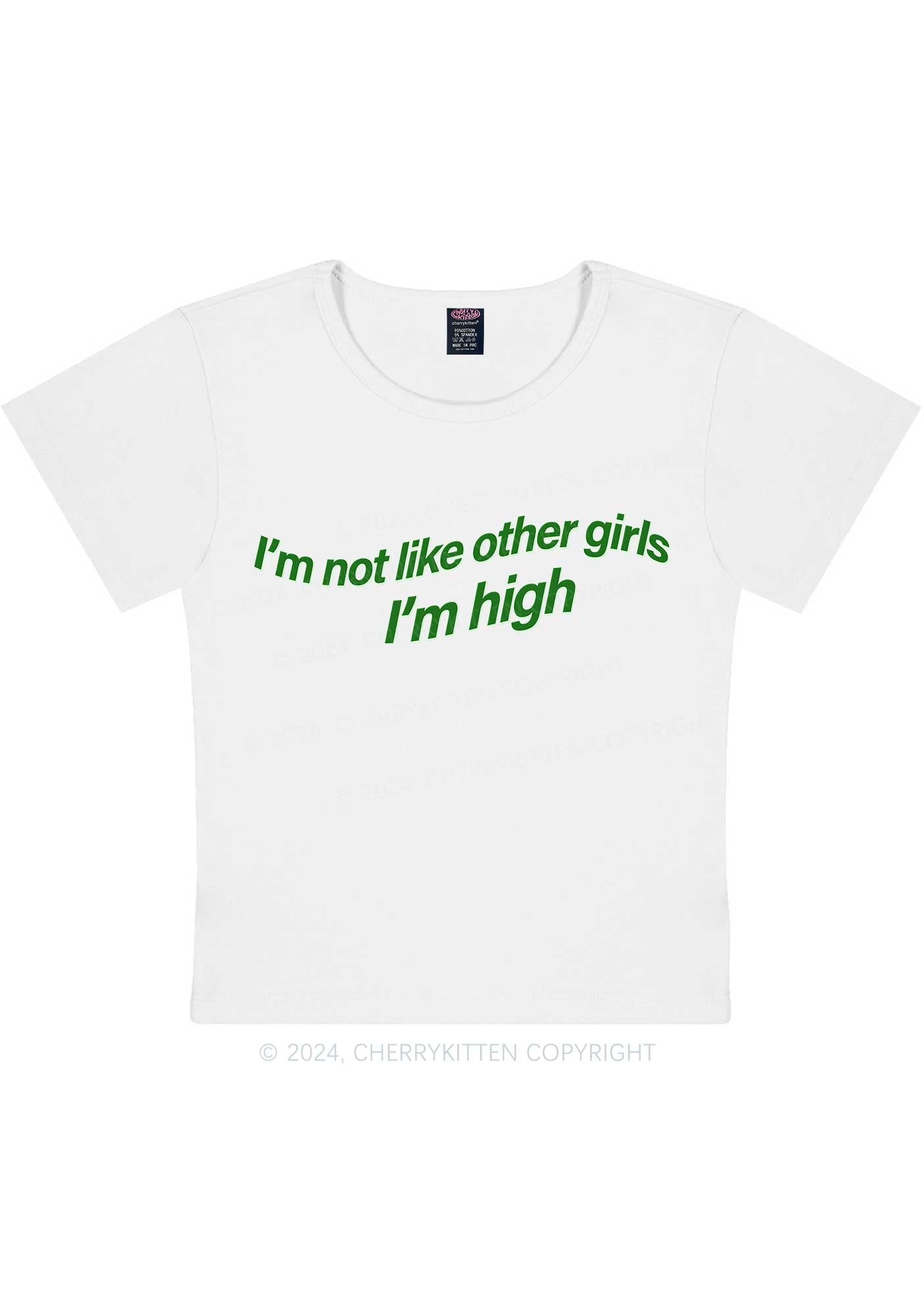 Im High Girl Y2K Baby Tee Cherrykitten