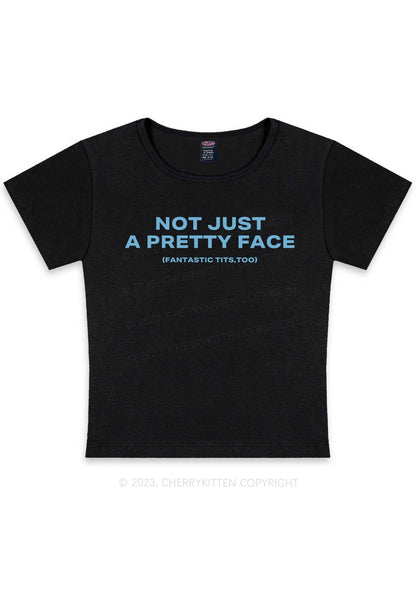 Pretty Face Fantastic Txts Y2K Baby Tee Cherrykitten