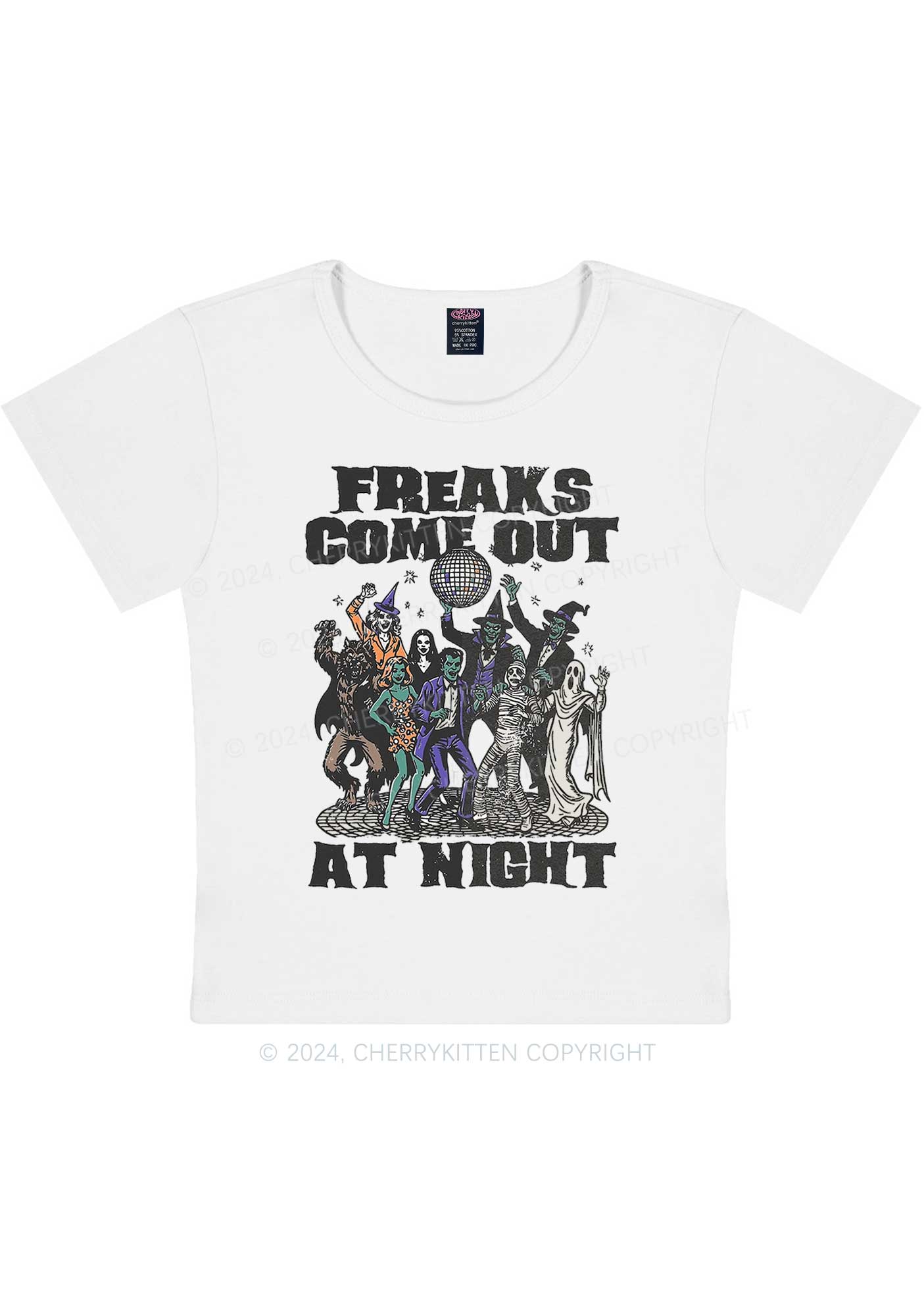 Halloween Freaks Come Out Y2K Baby Tee Cherrykitten